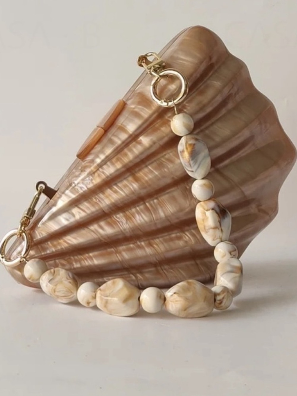 NEW!💫 CASA B| Celestial Marina Shell Acrylic Clutch Bag in Marble Sands - Picture 6 of 6